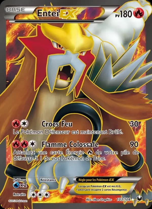 Carte Pokémon Entei-EX #103 — Explorateurs Obscurs