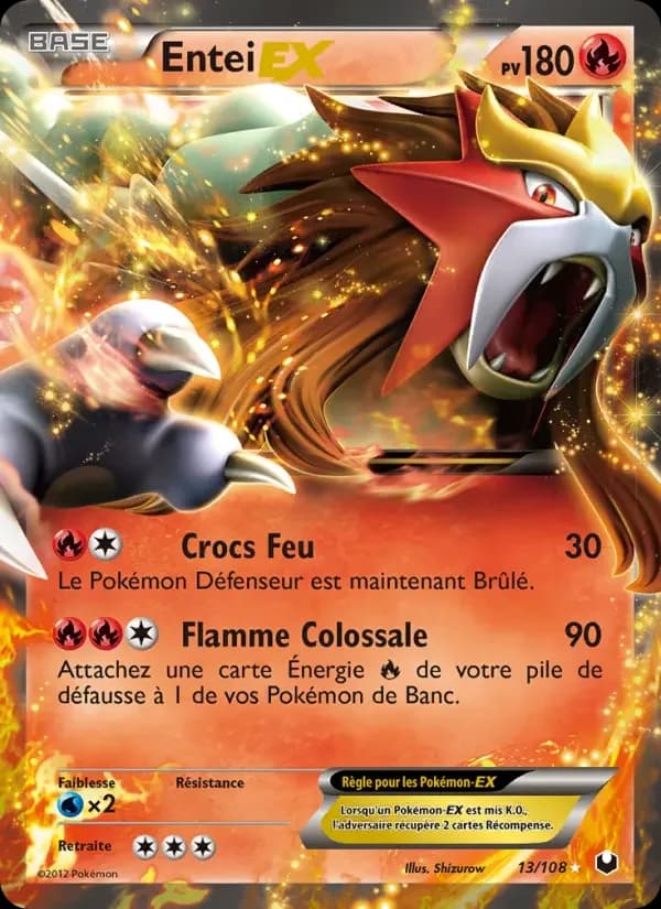 Carte Pokémon Entei-EX #13 — Explorateurs Obscurs