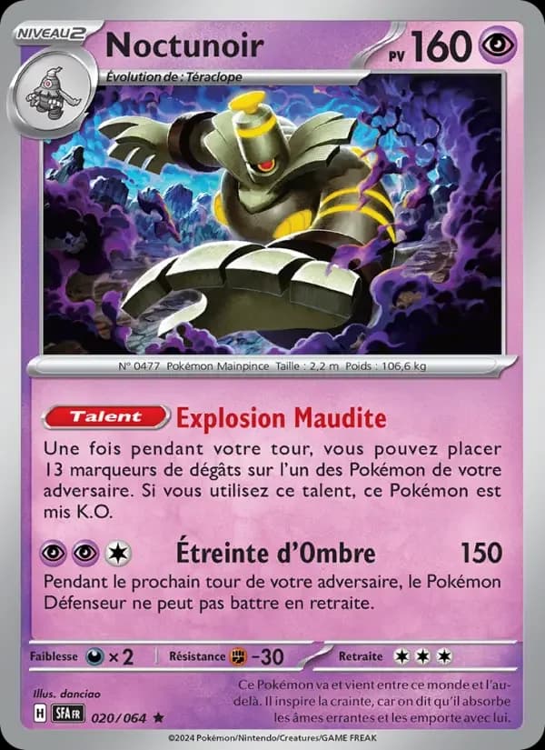 Carte Pokémon Noctunoir #020 — Fable Nébuleuse