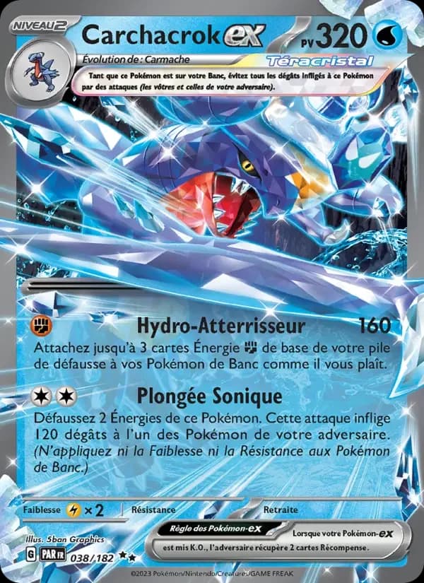 Carte Pokémon Carchacrok-ex #038 — Faille Paradoxe