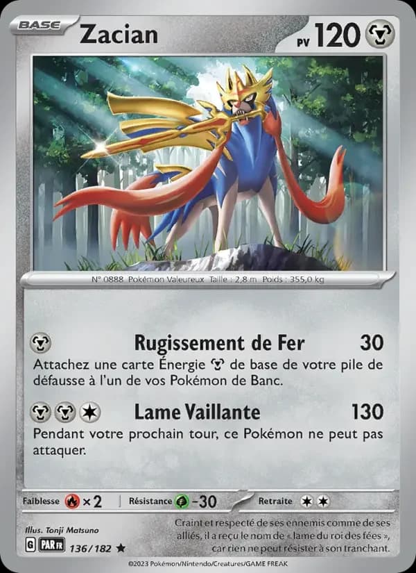Carte Pokémon Zacian #136 — Faille Paradoxe