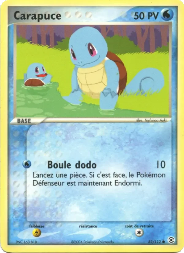 Carte Pokémon Carapuce #82 — Rouge Feu & Vert Feuille