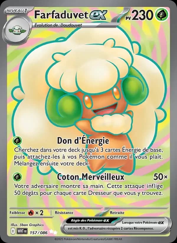 Carte Pokémon Farfaduvet-ex #157 — Flamme Blanche