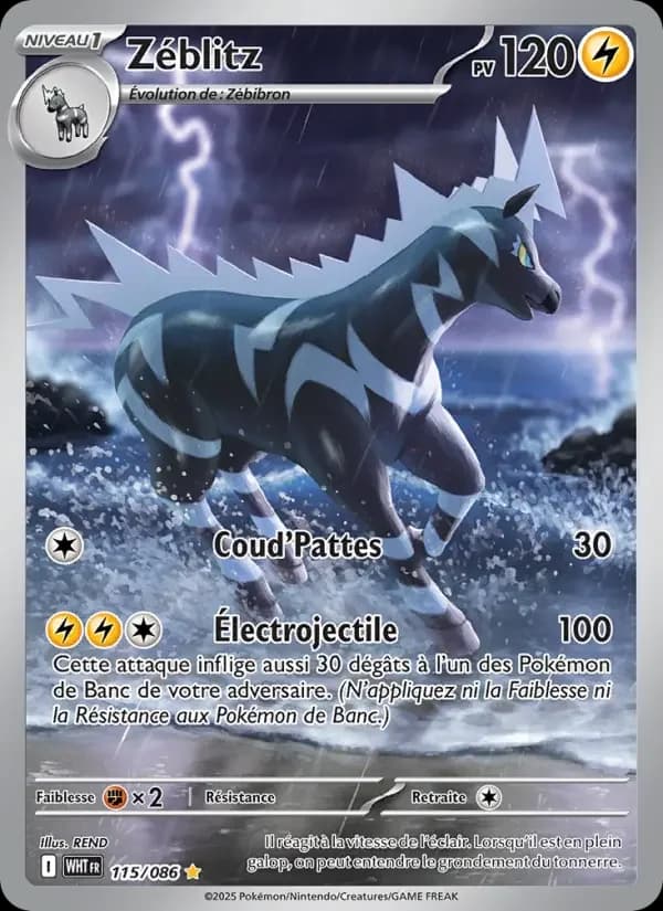Carte Pokémon Zéblitz #115 — Flamme Blanche