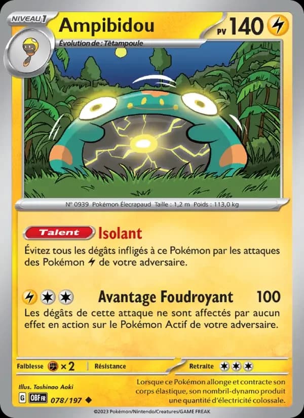 Carte Pokémon Ampibidou #078 — Flammes Obsidiennes