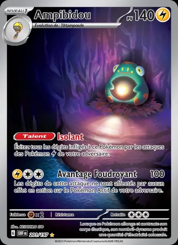 Carte Pokémon Ampibidou #201 — Flammes Obsidiennes