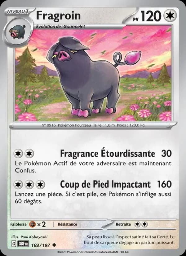 Carte Pokémon Fragroin #183 — Flammes Obsidiennes