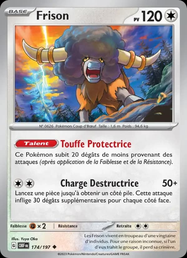 Carte Pokémon Frison #174 — Flammes Obsidiennes