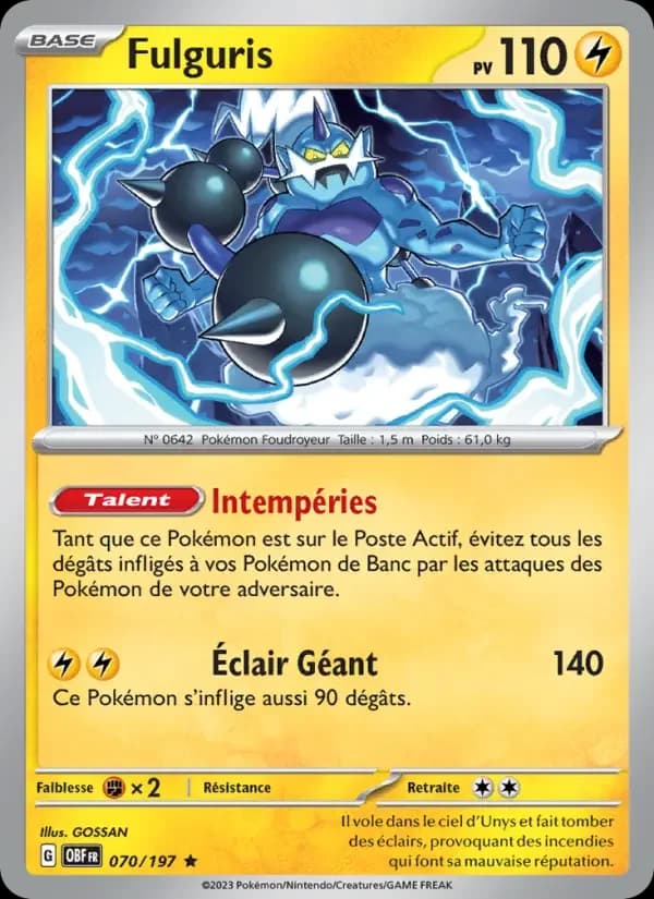 Carte Pokémon Fulguris #070 — Flammes Obsidiennes