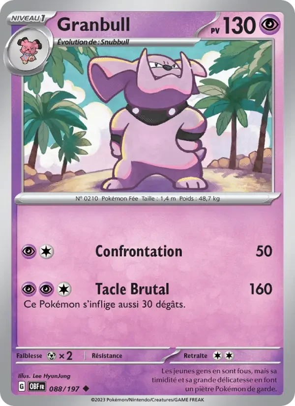 Carte Pokémon Granbull #088 — Flammes Obsidiennes