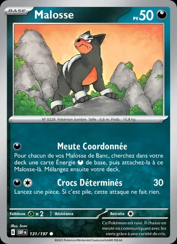 Carte Pokémon Malosse #131 — Flammes Obsidiennes