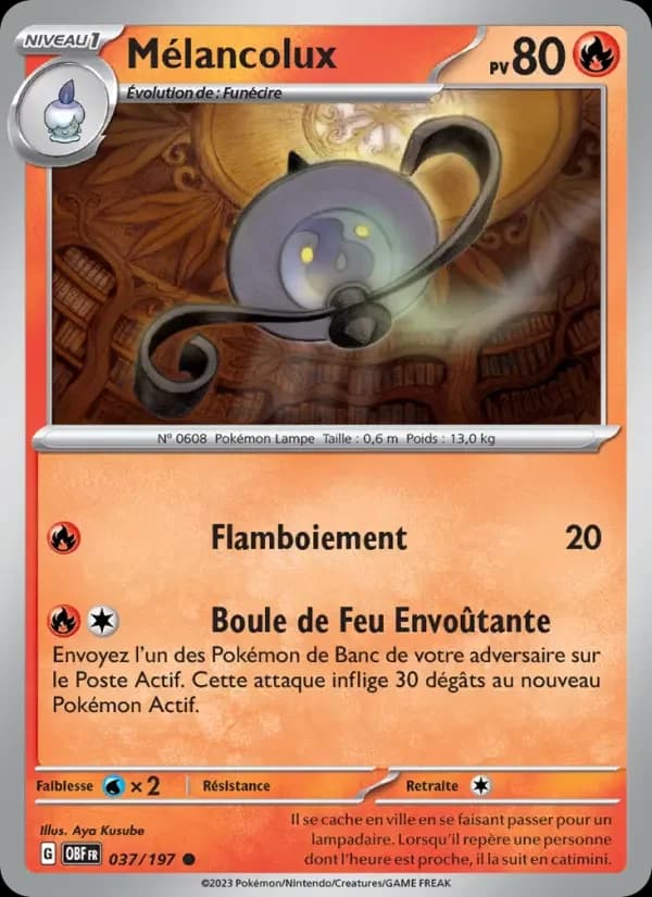 Carte Pokémon Mélancolux #037 — Flammes Obsidiennes