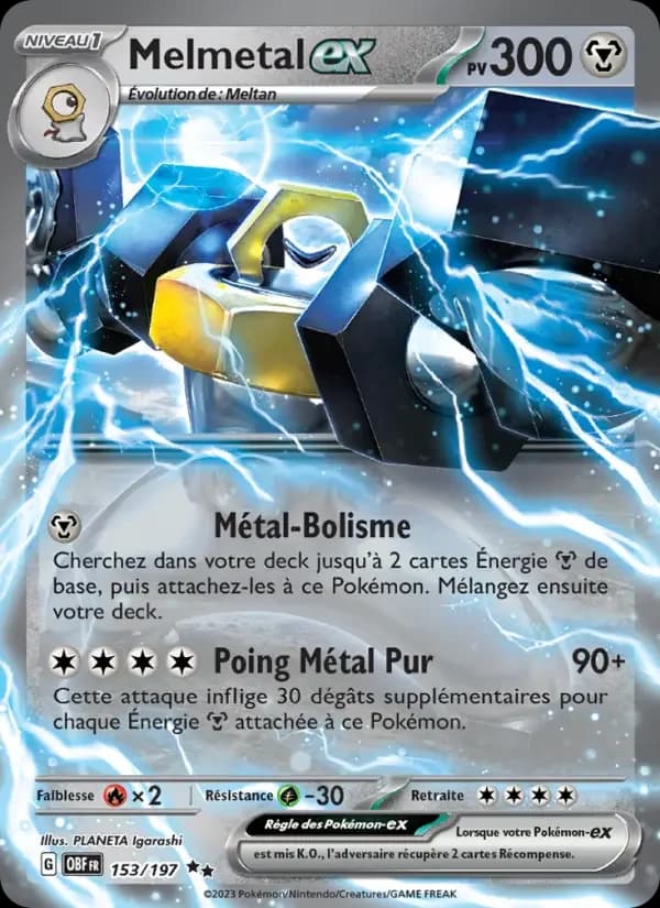 Carte Pokémon Melmetal-ex #153 — Flammes Obsidiennes