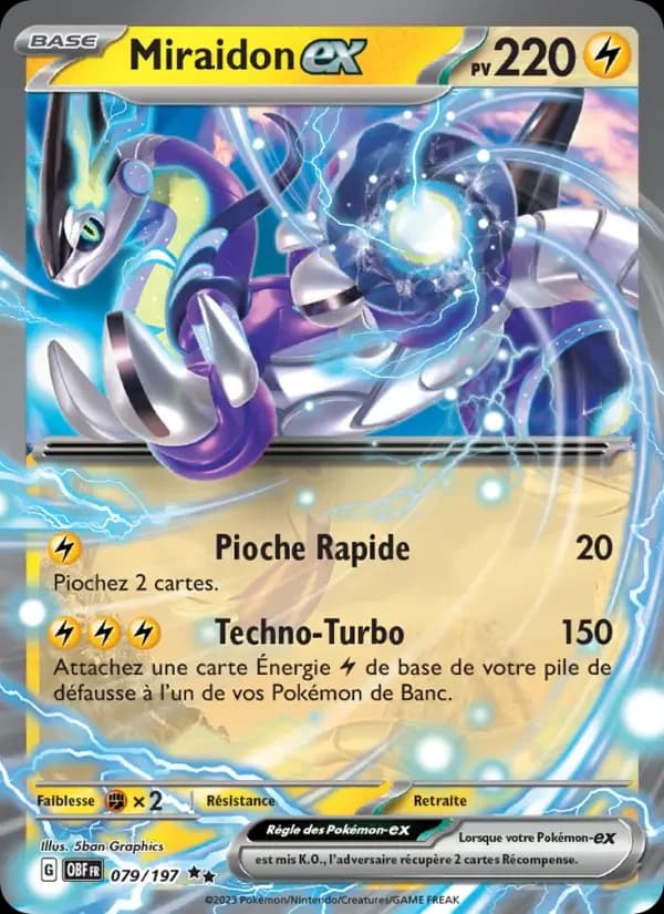 Carte Pokémon Miraidon-ex #079 — Flammes Obsidiennes