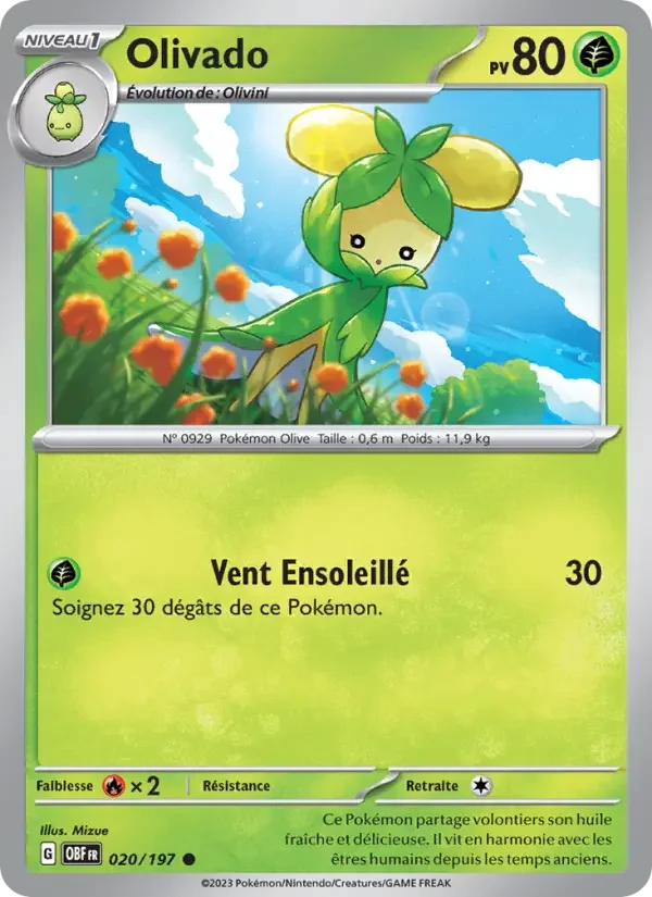 Carte Pokémon Olivado #020 — Flammes Obsidiennes