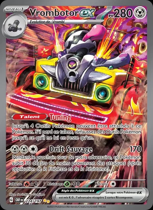 Carte Pokémon Vrombotor-ex #224 — Flammes Obsidiennes