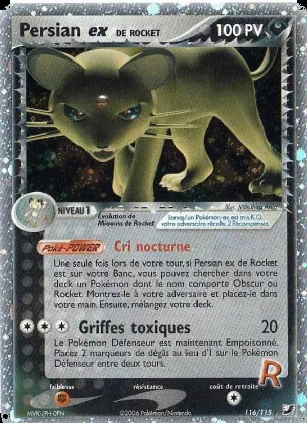 Carte Pokémon Persian ex de Rocket #116 — Forces Cachées