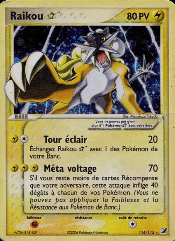 Carte Pokémon Raikou ☆ #114 — Forces Cachées