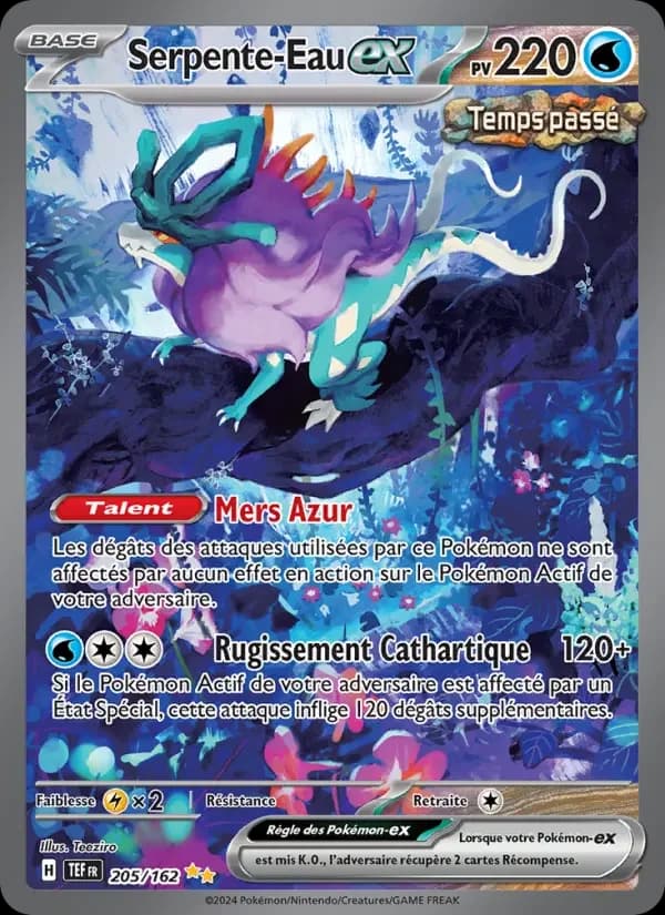 Carte Pokémon Serpente-Eau-ex #205 — Forces Temporelles