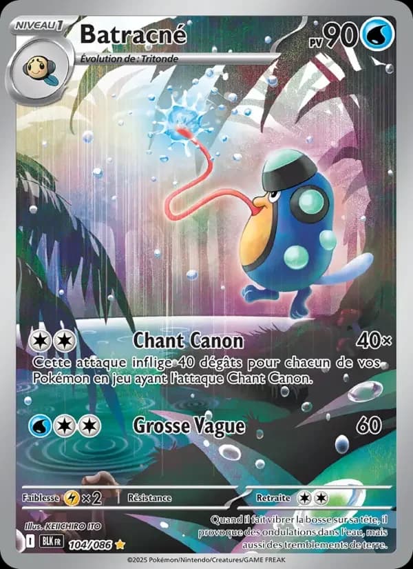 Carte Pokémon Batracné #104 — Foudre Noire