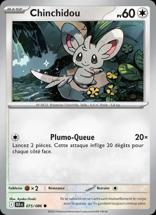 Carte Pokémon Chinchidou #075 — Foudre Noire
