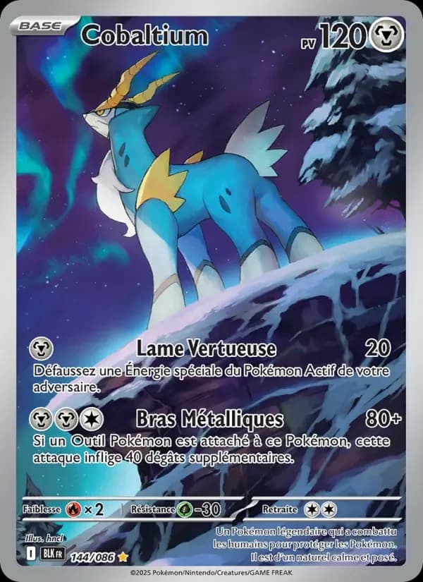 Carte Pokémon Cobaltium #144 — Foudre Noire
