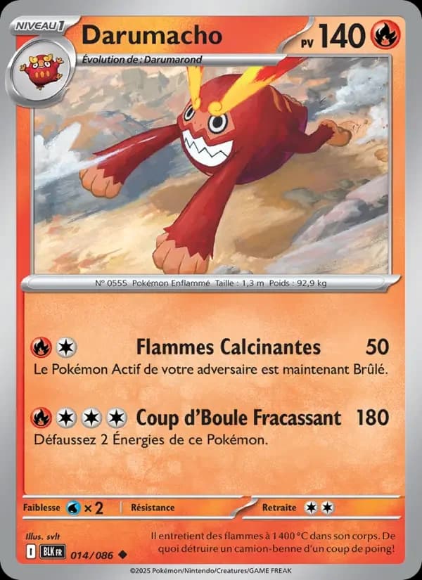 Carte Pokémon Darumacho #014 — Foudre Noire