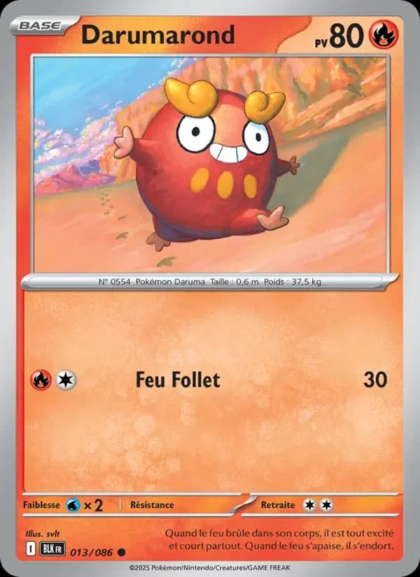 Carte Pokémon Darumarond #013 — Foudre Noire