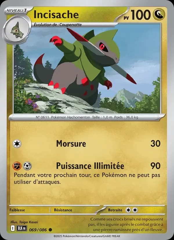 Carte Pokémon Incisache #069 — Foudre Noire