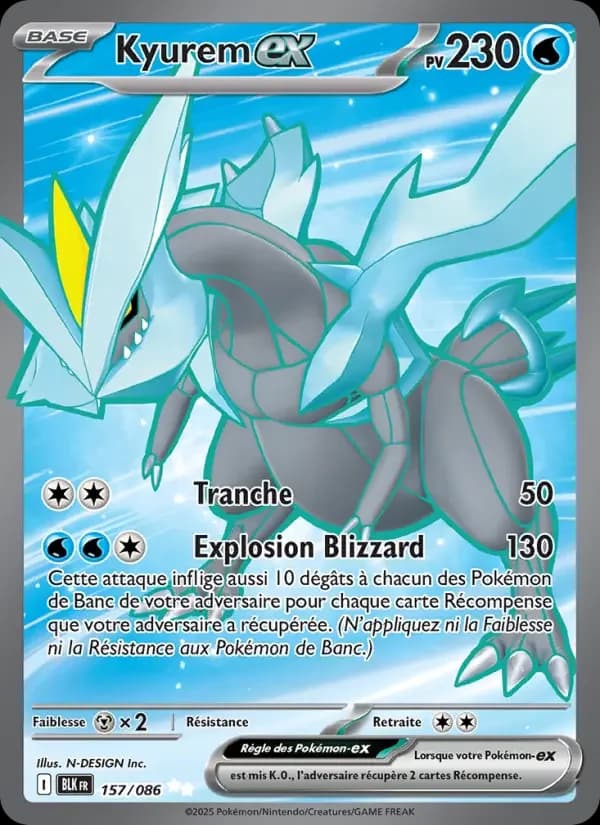 Carte Pokémon Kyurem-ex #157 — Foudre Noire
