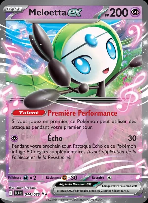 Carte Pokémon Meloetta-ex #044 — Foudre Noire