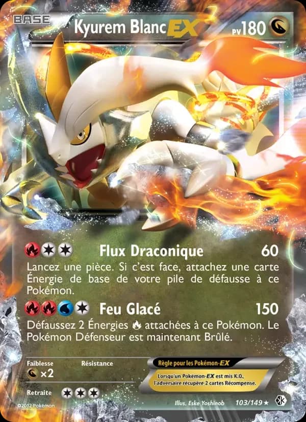 Carte Pokémon Kyurem Blanc EX #103 — Frontières Franchies
