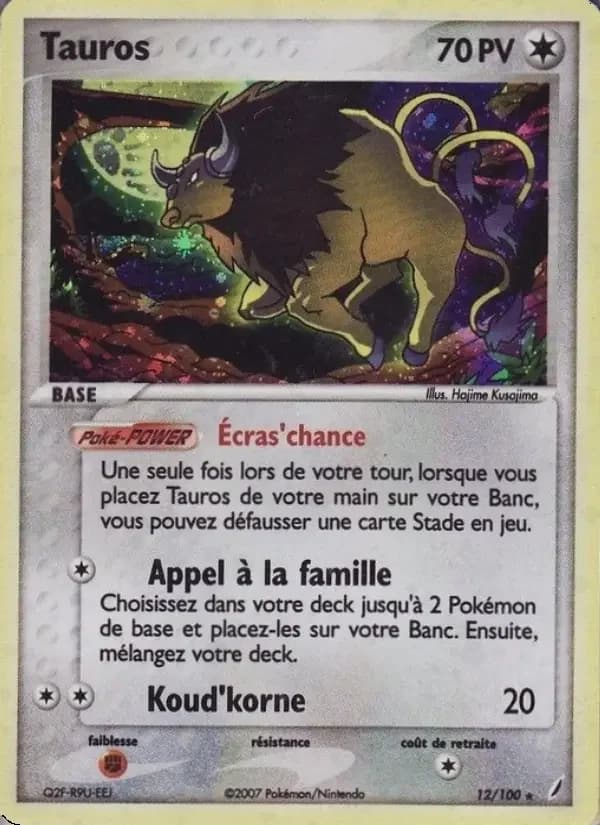 Carte Pokémon Tauros #12 — Gardiens de Cristal