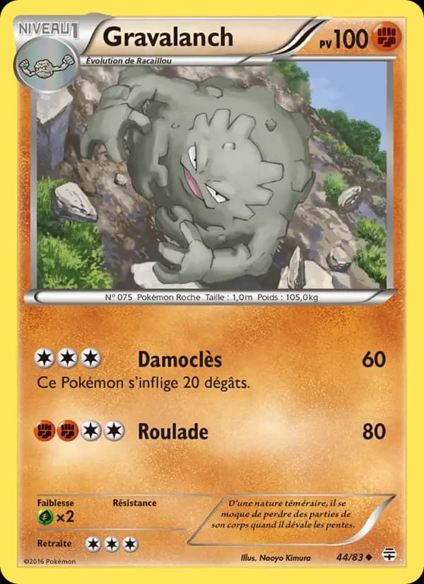 Carte Pokémon Gravalanch #44 — Générations