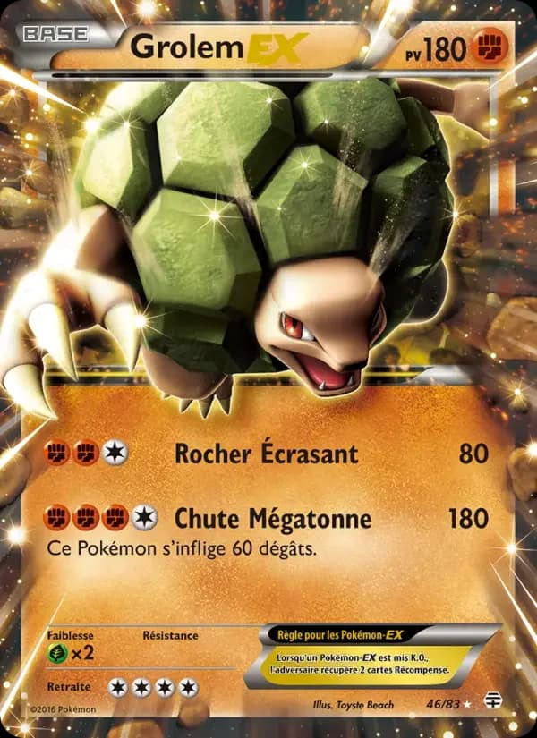 Carte Pokémon Grolem-EX #46 — Générations