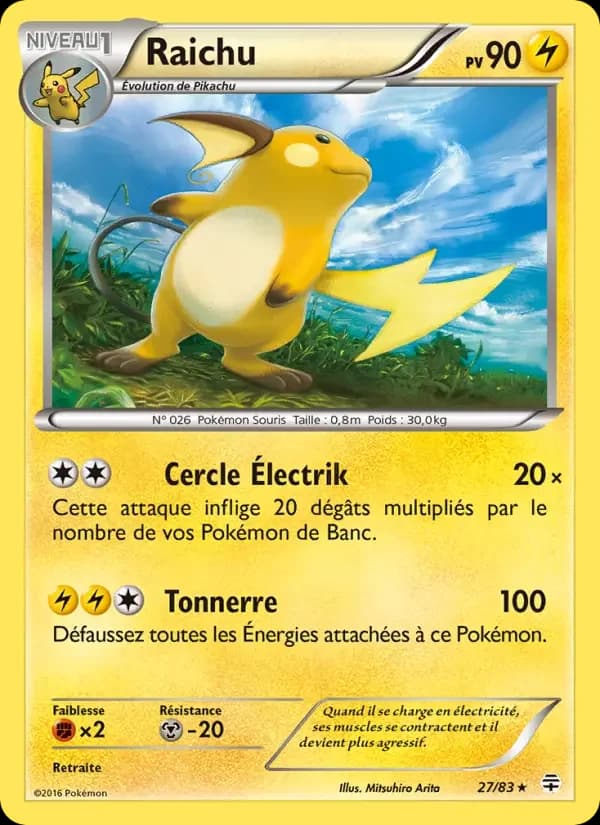Carte Pokémon Raichu #27 — Générations