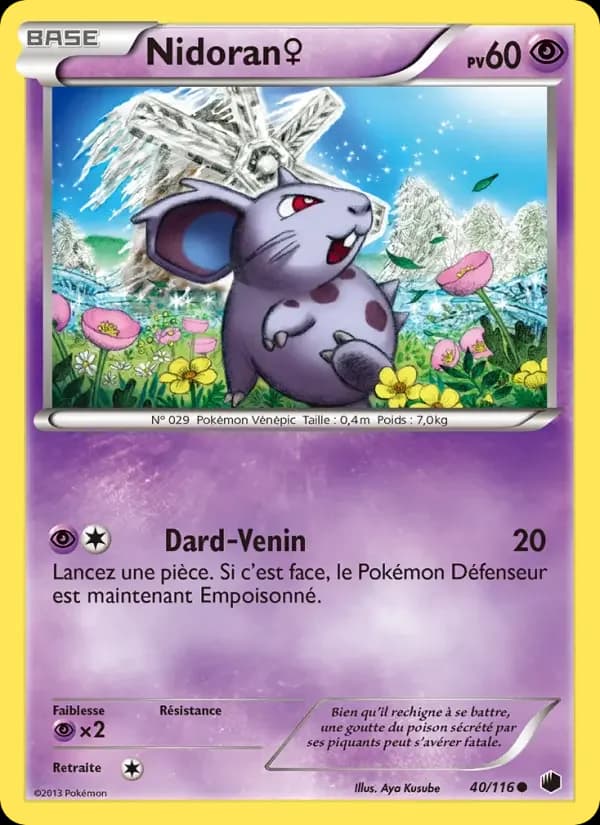 Carte Pokémon Nidoran♀ #40 — Glaciation Plasma