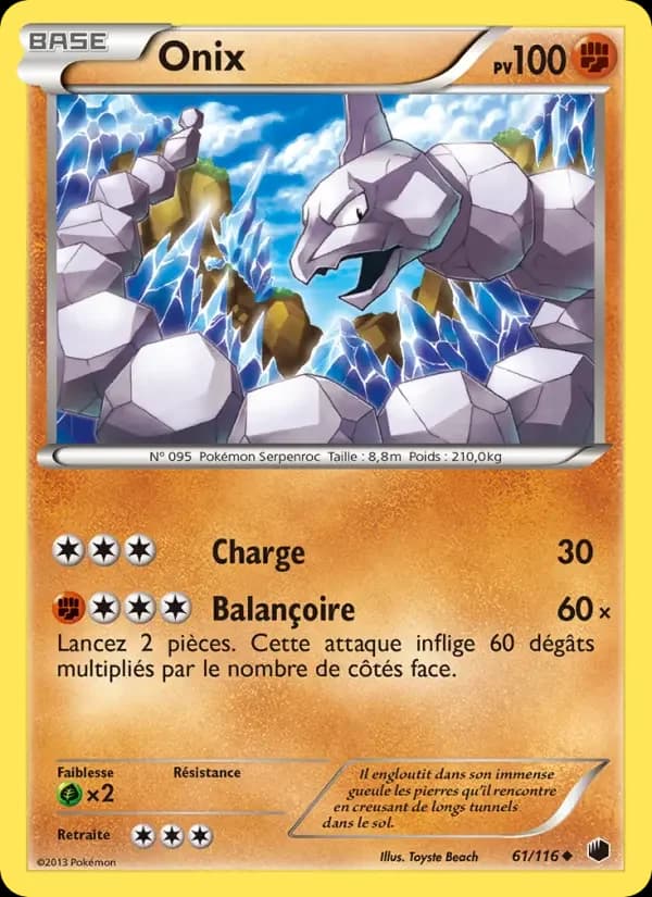Carte Pokémon Onix #61 — Glaciation Plasma
