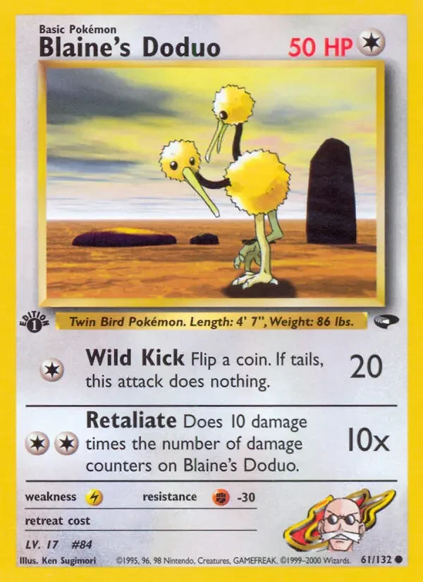Carte Pokémon Blaine's Doduo #61 — Gym Challenge