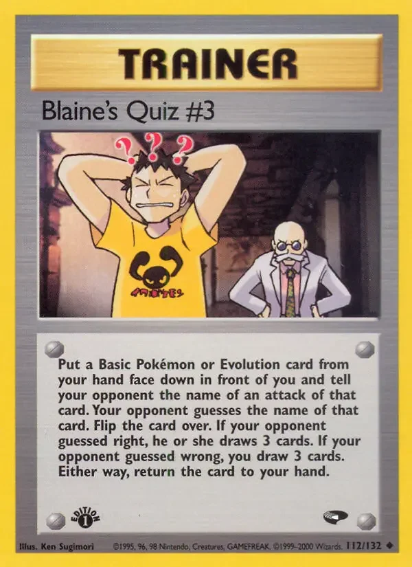 Carte Pokémon Blaine's Quiz #3 #112 — Gym Challenge