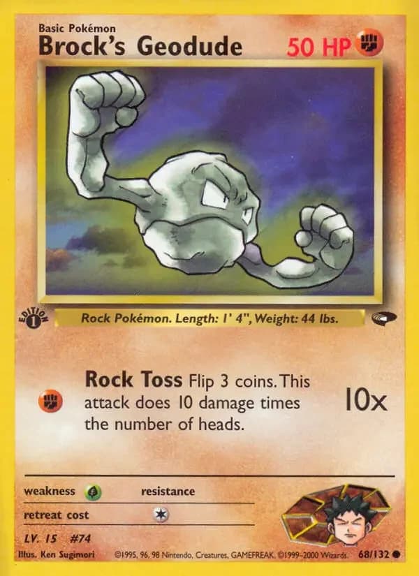 Carte Pokémon Brock's Racaillou #68 — Gym Challenge