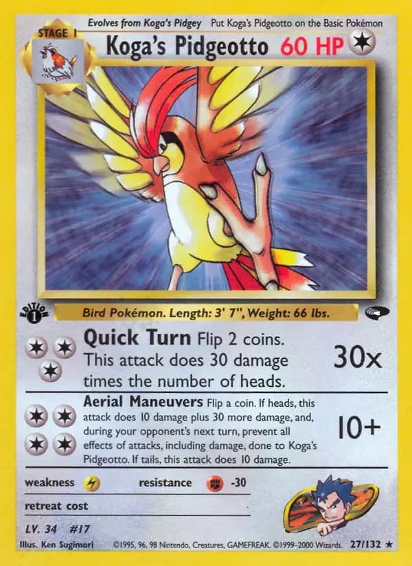 Carte Pokémon Koga's Roucoups #27 — Gym Challenge
