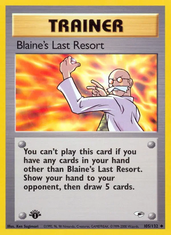 Carte Pokémon Blaine's Last Resort #105 — Gym Heroes