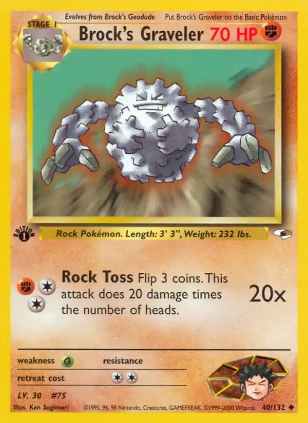 Carte Pokémon Brock's Gravalanch #40 — Gym Heroes