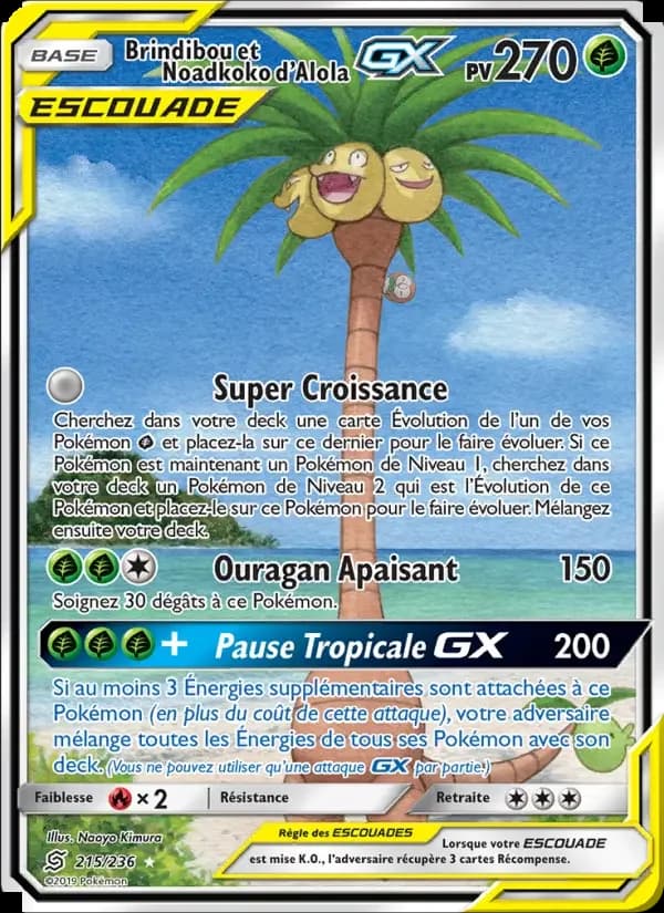 Carte Pokémon Brindibou et Noadkoko d’Alola GX #215 — Harmonie des Esprits