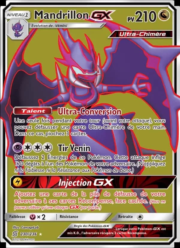 Carte Pokémon Mandrillon GX #230 — Harmonie des Esprits