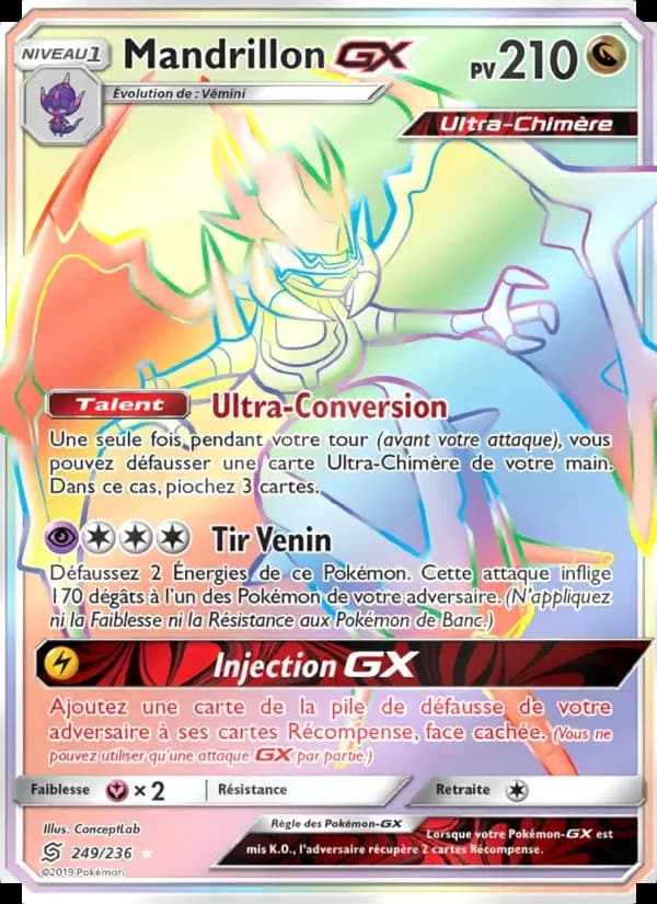 Carte Pokémon Mandrillon GX #249 — Harmonie des Esprits