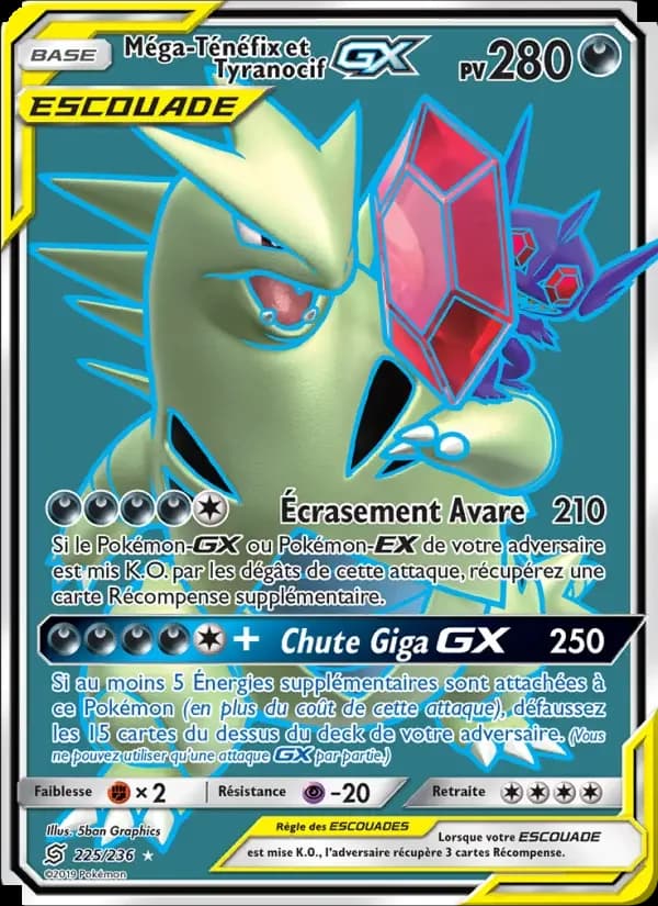 Carte Pokémon Méga-Ténéfix et Tyranocif GX #225 — Harmonie des Esprits