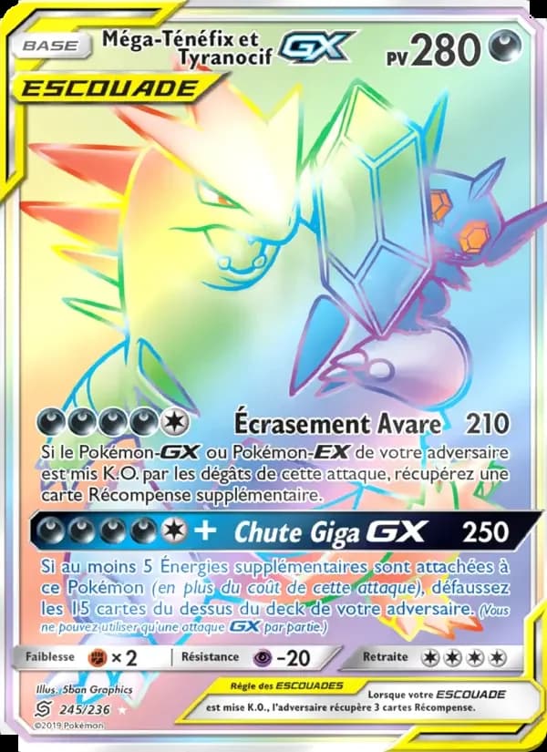 Carte Pokémon Méga-Ténéfix et Tyranocif GX #245 — Harmonie des Esprits