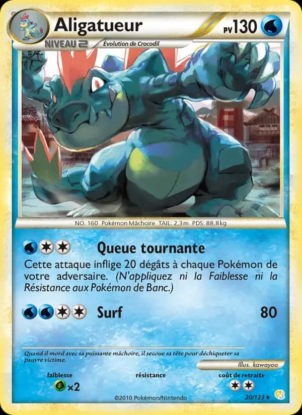 Carte Pokémon Aligatueur #20 — HeartGold SoulSilver
